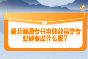 湖北普通專(zhuān)升本的教育學(xué)專(zhuān)業(yè)都考些什么呢？