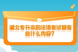 湖北專升本的法語(yǔ)考試都考些什么內(nèi)容？