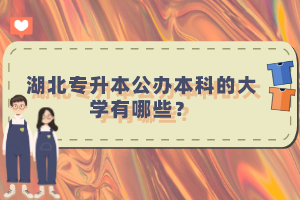 湖北專升本公辦本科的大學(xué)有哪些？