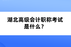 湖北高級(jí)會(huì)計(jì)職稱(chēng)考試是什么？
