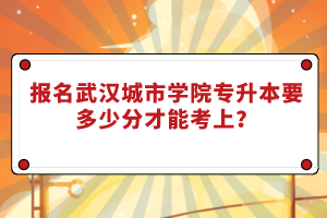 報(bào)名武漢城市學(xué)院專升本要多少分才能考上？