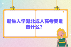 新生入學(xué)湖北成人高考要準(zhǔn)備什么？