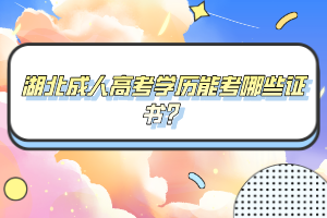 湖北成人高考學(xué)歷能考哪些證書？