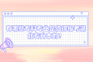 有哪些?？茖I(yè)是值得報考湖北專升本的？