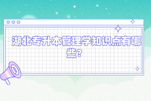 湖北專升本管理學(xué)知識點有哪些？