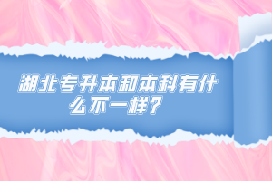 湖北專升本和本科有什么不一樣？