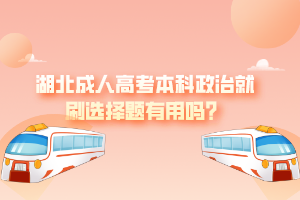 湖北成人高考本科政治就刷選擇題有用嗎？