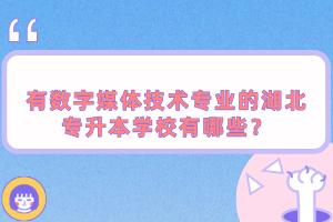 有數(shù)字媒體技術(shù)專業(yè)的湖北專升本學(xué)校有哪些？