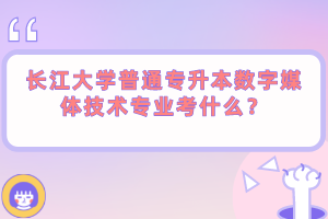 長江大學(xué)普通專升本數(shù)字媒體技術(shù)專業(yè)考什么？