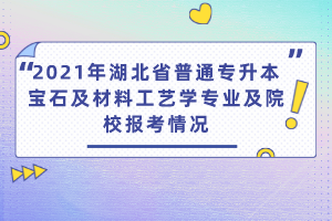 2021年湖北省普通專升本寶石及材料工藝學(xué)專業(yè)及院校報考情況