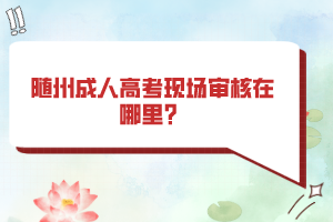 隨州成人高考現(xiàn)場(chǎng)審核在哪里？