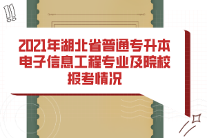 2021年湖北省普通專升本電子信息工程專業(yè)及院校報(bào)考情況