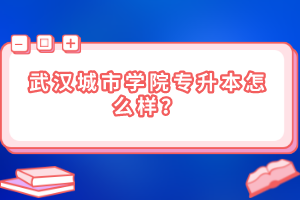 武漢城市學(xué)院專升本怎么樣？