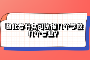 湖北專升本可以報(bào)幾個(gè)學(xué)校幾個(gè)專業(yè)？