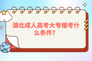湖北成人高考大專報(bào)考什么條件？