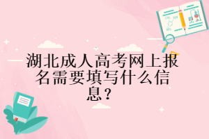 湖北成人高考網(wǎng)上報名需要填寫什么信息？