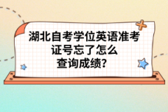 湖北自考學(xué)位英語準(zhǔn)考證號忘了怎么查詢成績？