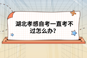 湖北孝感自考一直考不過怎么辦?