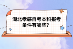 湖北孝感自考本科報考條件有哪些？