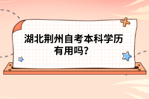 湖北荊州自考本科學(xué)歷有用嗎？