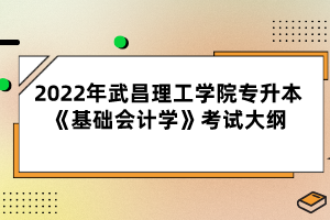2022年武昌理工學(xué)院專升本《基礎(chǔ)會(huì)計(jì)學(xué)》考試大綱