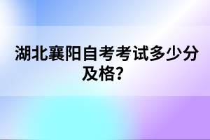 湖北襄陽自考考試多少分及格？
