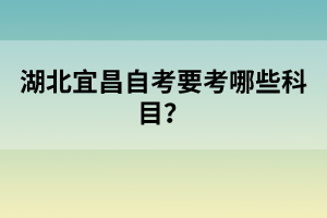 湖北宜昌自考要考哪些科目？
