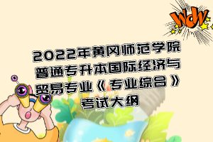2022年黃岡師范學(xué)院普通專升本國際經(jīng)濟(jì)與貿(mào)易專業(yè)《專業(yè)綜合》考試大綱