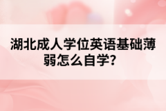 湖北成人學(xué)位英語基礎(chǔ)薄弱怎么自學(xué)？