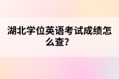 湖北學(xué)位英語考試成績怎么查？