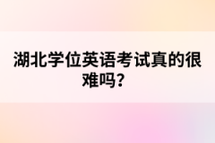 湖北學(xué)位英語考試真的很難嗎？