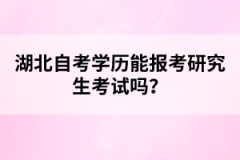 湖北自考學歷能報考研究生考試嗎？