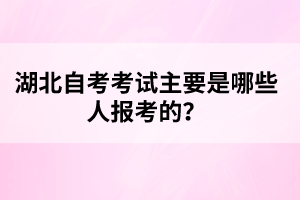 湖北自考考試主要是哪些人報(bào)考的？