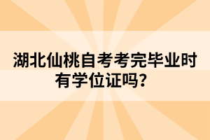 湖北仙桃自考考完畢業(yè)時有學位證嗎？