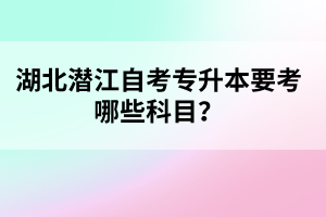 湖北潛江自考專升本要考哪些科目？