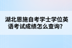 湖北恩施自考學(xué)士學(xué)位英語(yǔ)考試成績(jī)?cè)趺床樵?xún)？