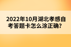 2022年10月湖北孝感自考答題卡怎么涂正確？