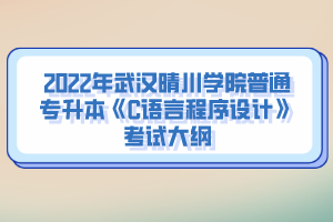 2022年武漢晴川學(xué)院普通專(zhuān)升本《C語(yǔ)言程序設(shè)計(jì)》考試大綱