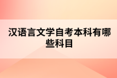 湖北隨州自考漢語言文學專業(yè)要考哪些科目？