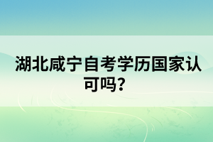 湖北咸寧自考學(xué)歷國家認(rèn)可嗎？