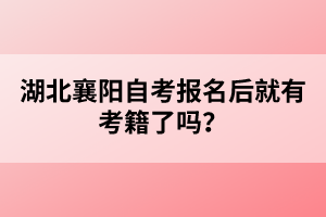 湖北襄陽(yáng)自考報(bào)名后就有考籍了嗎？