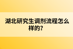 湖北研究生調(diào)劑流程怎么樣的？