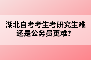 湖北自考考生考研究生難還是公務(wù)員更難？