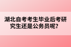 湖北自考考生畢業(yè)后考研究生還是公務(wù)員呢？