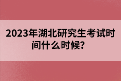 2023年湖北研究生考試時間什么時候？