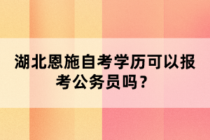 湖北恩施自考學(xué)歷可以報考公務(wù)員嗎？