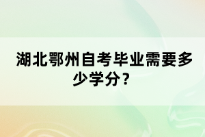 湖北鄂州自考畢業(yè)需要多少學(xué)分？