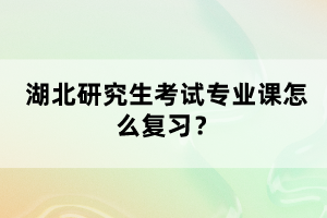 湖北研究生考試專業(yè)課怎么復(fù)習(xí)？