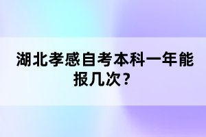 湖北孝感自考本科一年能報(bào)幾次？