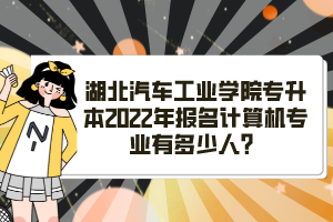 湖北汽車工業(yè)學(xué)院專升本2022年報(bào)名計(jì)算機(jī)專業(yè)有多少人？